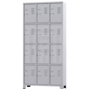 ROUPEIRO DE AÇO GRA 1/12 COM 12 PORTAS 196CM X 93CM X 36CM CINZA - AMAPÁ