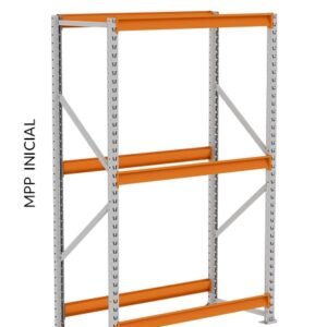 MINI PORTA PALLETS 250KG POR NÍVEL COM 2,00 MTS DE ALTURA CINZA/LARANJA - AMAPÁ