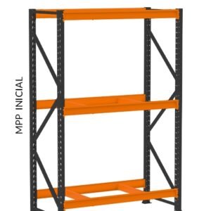 MINI PORTA PALLETS 500KG POR NÍVEL COM 2,00 MTS DE ALTURA PRETO/LARANJA - AMAPÁ
