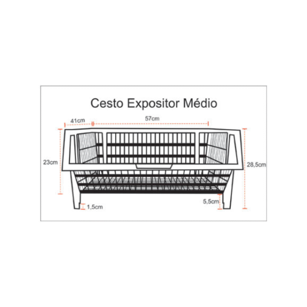 CESTO EMPILHÁVEL EXPOSITOR MÉDIO - Imagem 5